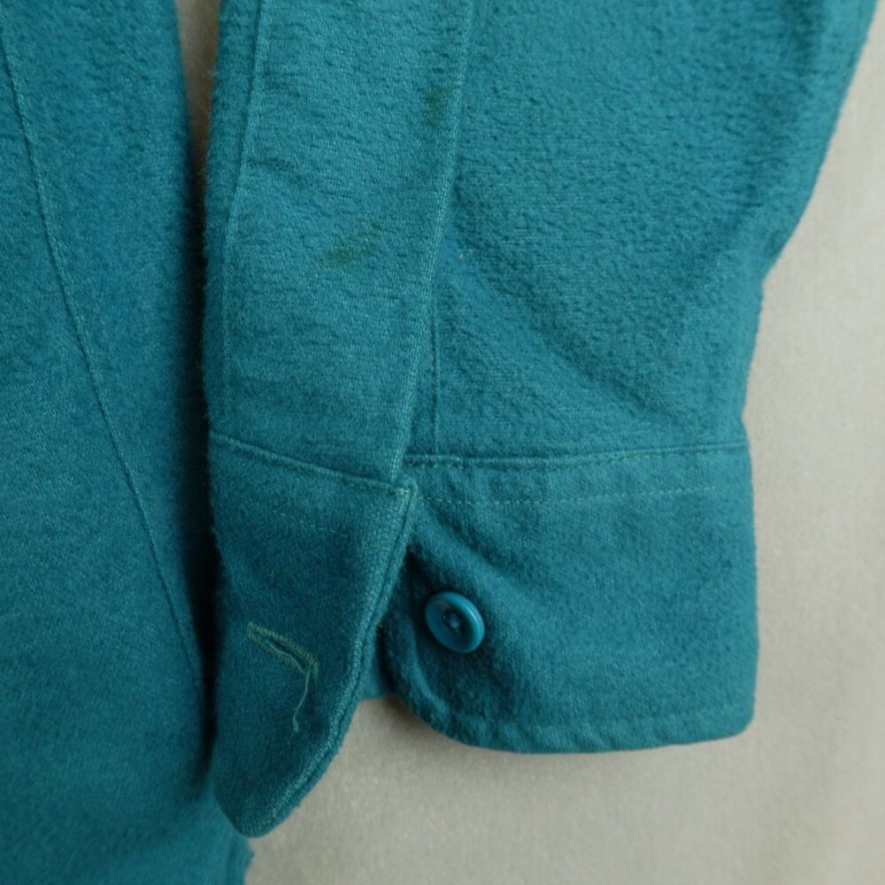 Vintage LL Bean Chamois Cloth Shirt Mens Sz 15.5 Made in USA Blue Flannel - Picture 6 of 11